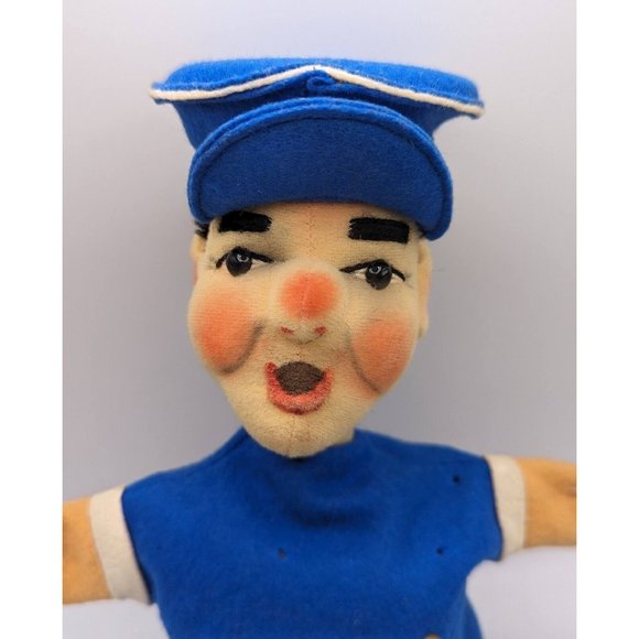Vintage Hand Puppet Police Man Officer Cop Soft Head Cloth Body Children's Toy - Picture 2 of 4